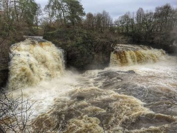 Scenic view of waterfall