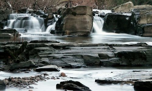 Scenic view of waterfall