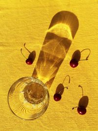 Close-up of red object on table