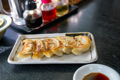 Close-up of food on table