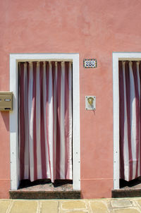 Full frame shot of closed door on wall