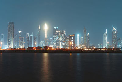 Illuminated city at night