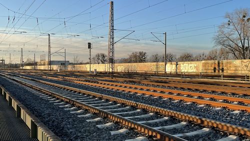 Railroad tracks against sky