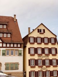 Low angle view of buildings against sky