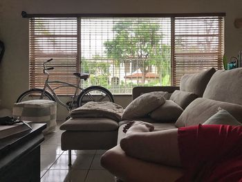 Chairs on sofa at home