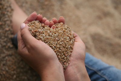 Midsection of person holding bread