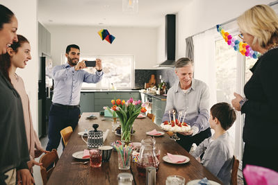 Group of people at home