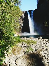 Scenic view of waterfall