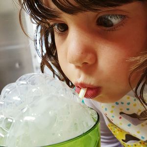 Close-up of girl holding ice cream