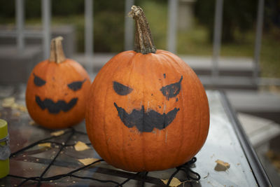 Jack o lantern on street