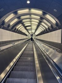 Low angle view of escalator