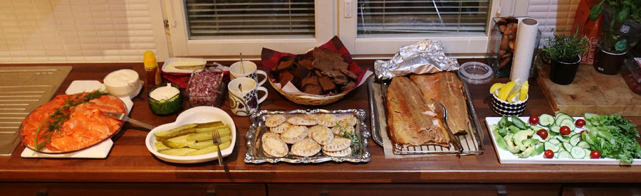 View of food on table