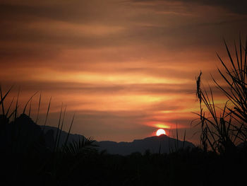 Scenic view of dramatic sky during sunset