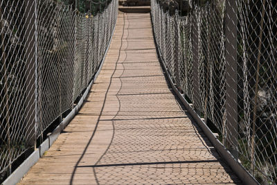 View of the floor of a suspension bridge