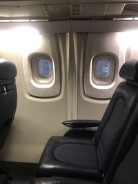 Interior of airplane