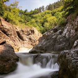 Scenic view of waterfall