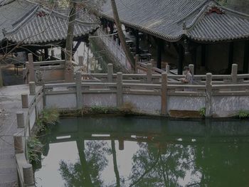 Reflection of building on lake