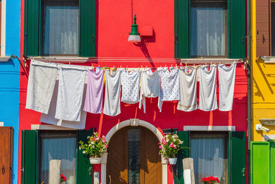 Clothes drying on window