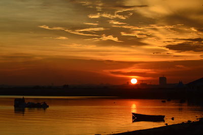 Scenic view of dramatic sky during sunset