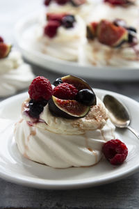 Close-up of dessert in plate