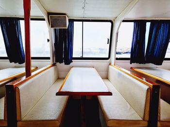 Interior of empty boat