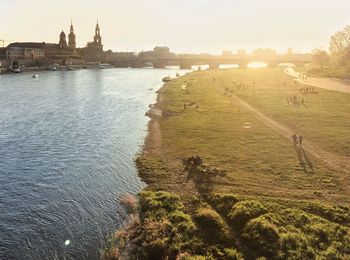 High angle view of river