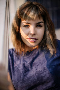 Close-up portrait of young woman