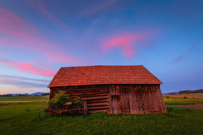 Traditional barn in turiec region, central slovakia.