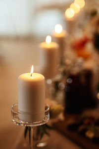 Close-up of illuminated candle