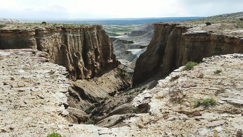 Rock formations on cliff