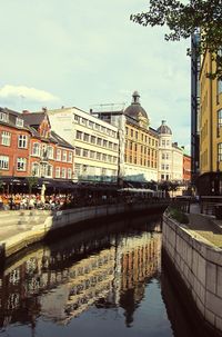 Reflection of buildings in water