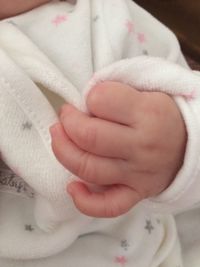 Close-up of baby hand