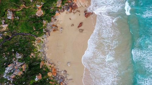 High angle view of beach