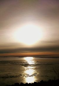 Scenic view of sea against sky at sunset