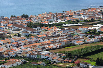 High angle shot of townscape