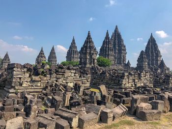 Panoramic view of temple building against sky