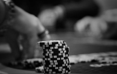 Close-up of hand against blurred background