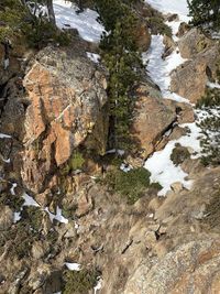 View of stream flowing through rocks