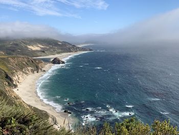 High angle view of sea against sky