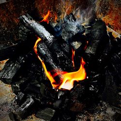 Close-up of bonfire
