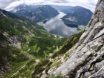 View to a valley in the alps in austria