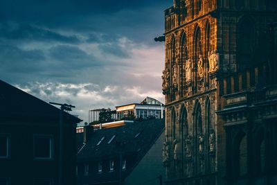 Low angle view of buildings against sky