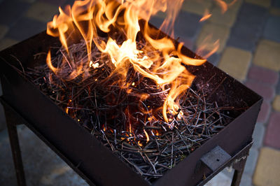 Close-up of bonfire