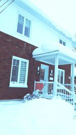 House against sky during winter