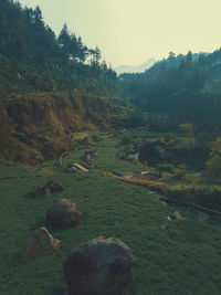 Scenic view of land against sky