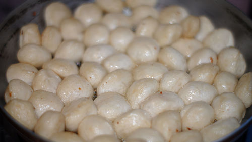 High angle view of coffee beans in container