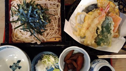 Close-up of sushi served on table