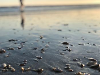 Close-up of sand on beach