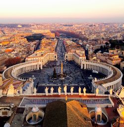 High angle view of residential district seen through st peter basilica