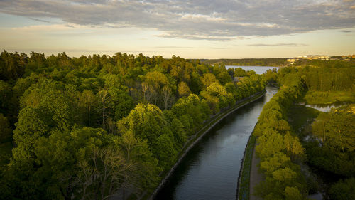 Scenic view of canal in royal garden stockholm